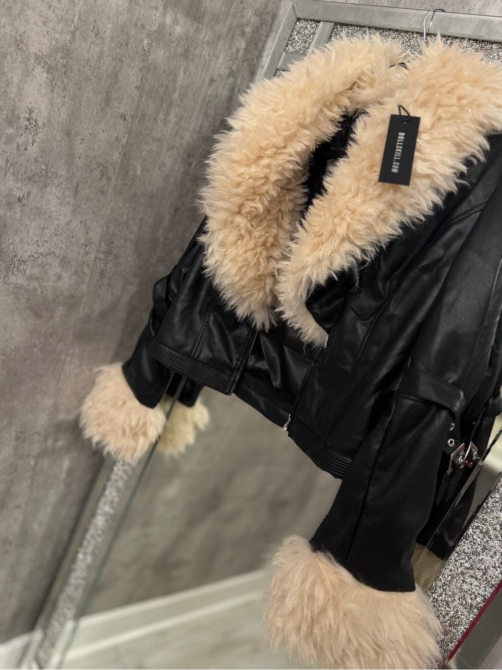 Dolls Kill Faux Leather Faux Fur Jacket (Never Worn)